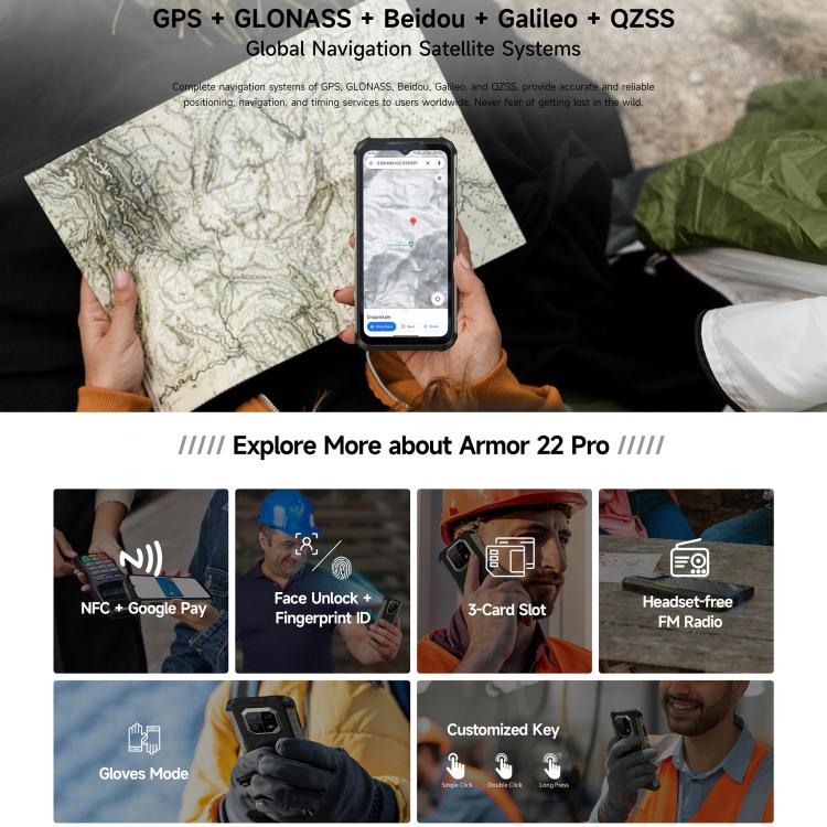 Ulefone Armor 22 Pro IP68/IP69K Rugged Phone 8GB + 128GB 4G NFC
