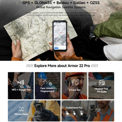 Ulefone Armor 22 Pro IP68/IP69K Rugged Phone 8GB + 256GB Android 16