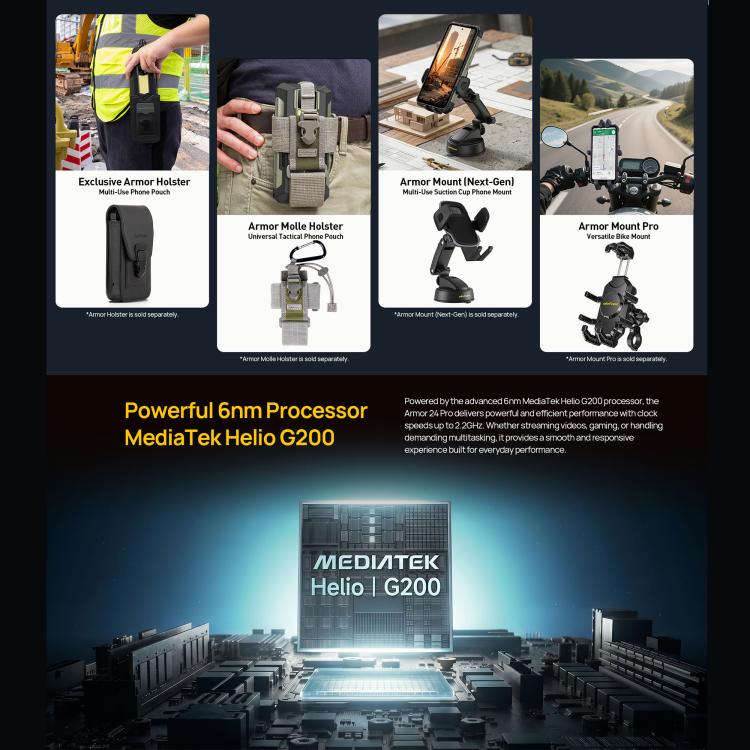 Ulefone Armor 24 Pro IP68/IP69K Rugged Phone 12GB + 256GB Android 16