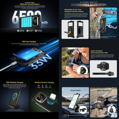 Ulefone Armor 25T Rugged Smartphone 6500mAh Battery Thermal Camera 12GB + 256GB