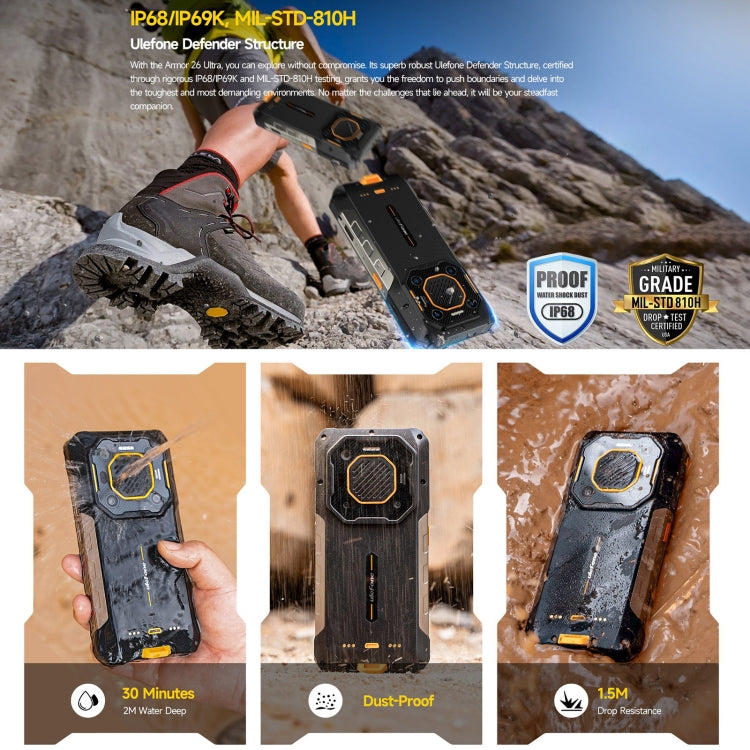 Ulefone Armor 26 Ultra 24GB + 512GB Walkie-Talkie Version Rugged Phone,120W Charge