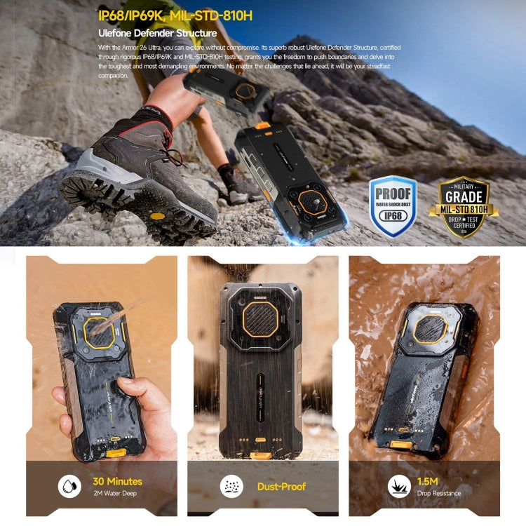 Ulefone Armor 26 Ultra Rugged Phone 24GB + 512GB 120W Charge 15600mAh Battery