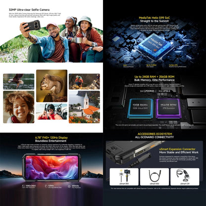 Ulefone Armor 27 Rugged Mobile Phone 24GB + 256GB Android 14 120Hz