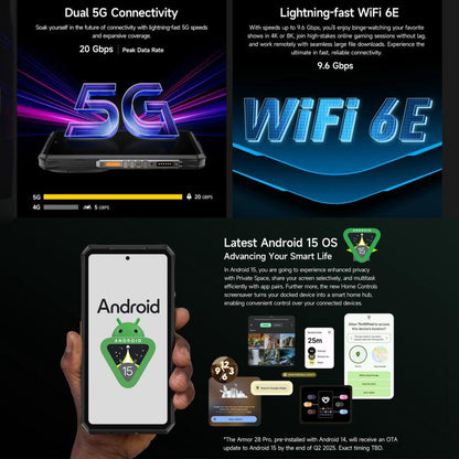 Ulefone Armor 28 Pro Rugged Phone 32GB + 512GB 10600mAh 120W Fast Charge 5G