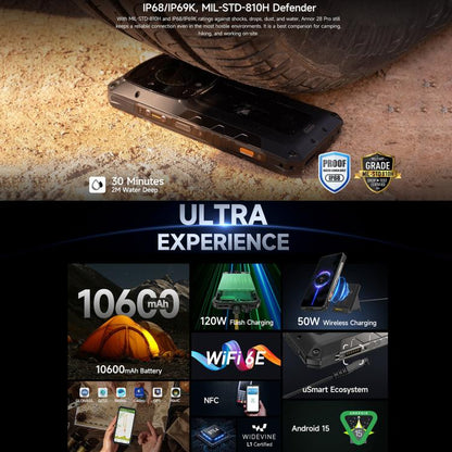 Ulefone Armor 28 Pro Rugged Phone 32GB + 512GB 10600mAh 120W Fast Charge 5G
