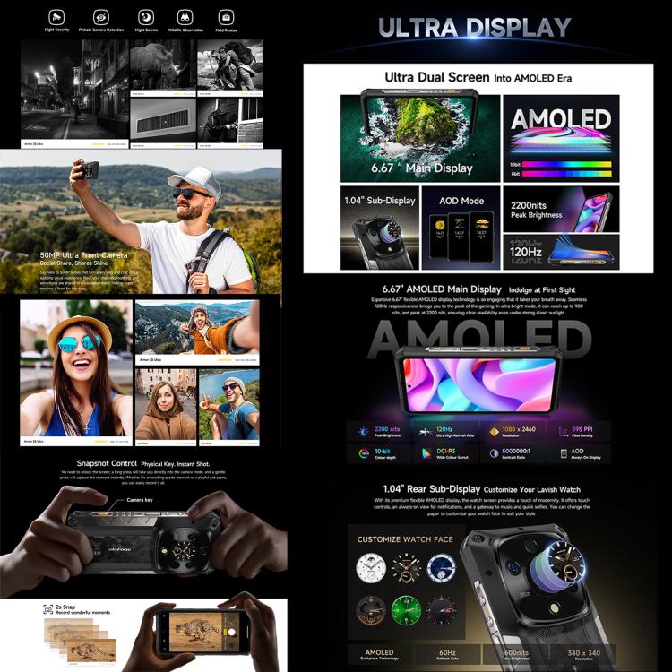 Ulefone Armor 28 Ultra 5G Rugged Phone 32GB + 1TB 10600mAh 120W Fast Charging