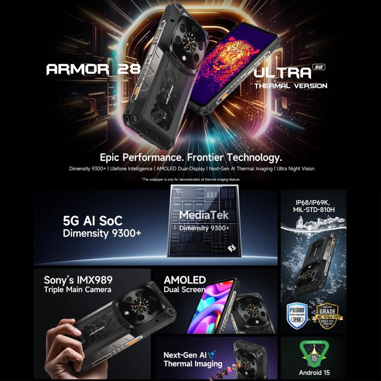 Ulefone Armor 28 Ultra Thermal Version Rugged Phone 32GB + 1TB 120W 10600mAh 5G