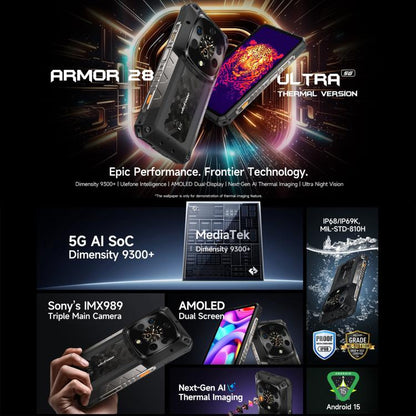 Ulefone Armor 28 Ultra Thermal Version Rugged Phone 32GB + 1TB 120W 10600mAh 5G