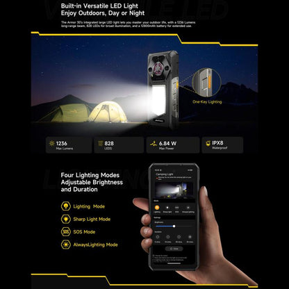 Ulefone Armor 30 Rugged Phone 24GB + 512GB 12800mAh 66W Fast Charging Android 15