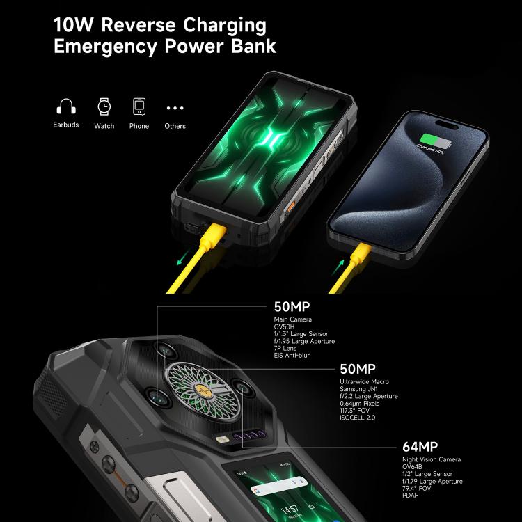 Ulefone Armor 33 Pro Rugged Phone 25500mAh Battery 66W Fast Charging 32GB + 512GB