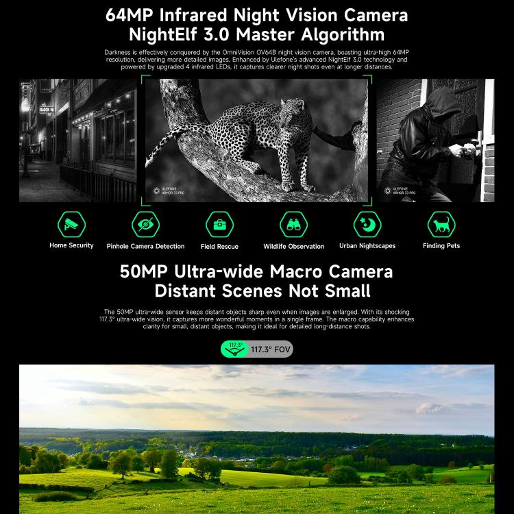 Ulefone Armor 33 Pro Rugged Phone 25500mAh Battery 66W Fast Charging 32GB + 512GB
