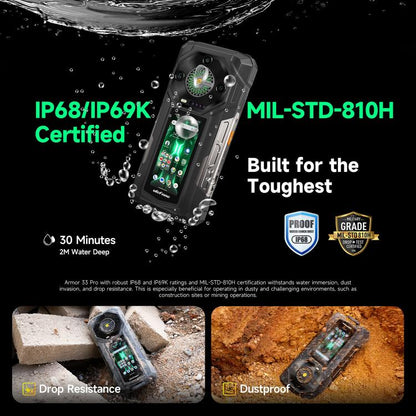 Ulefone Armor 33 Pro Rugged Phone 25500mAh Battery 66W Fast Charging 32GB + 512GB