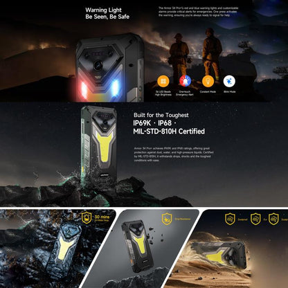 --- Ulefone Armor 34 Pro Plus Projector Rugged Phone 32GB + 512GB 5G Android 15