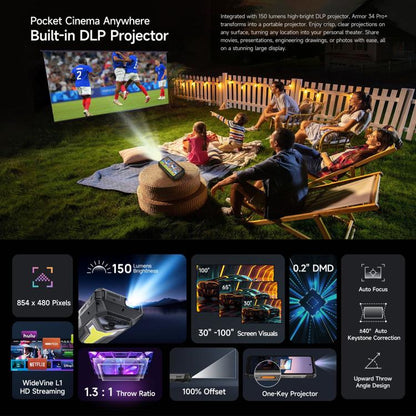 --- Ulefone Armor 34 Pro Plus Projector Rugged Phone 32GB + 512GB 5G Android 15