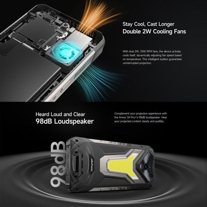 --- Ulefone Armor 34 Pro Plus Projector Rugged Phone 32GB + 512GB 5G Android 15