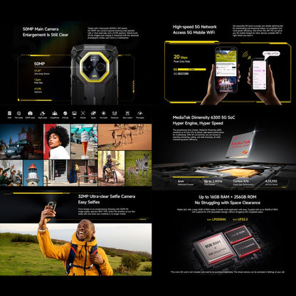 Ulefone Armor Mini 20T Pro Rugged Smartphone 6200mAh Battery 16GB + 256GB 5G