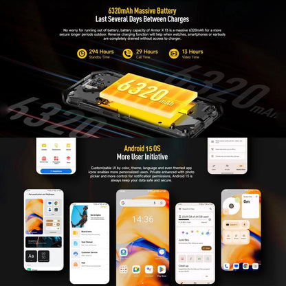 Ulefone Armor X13 Rugged Smartphone 6320mAh Battery 12GB + 64GB Android 13