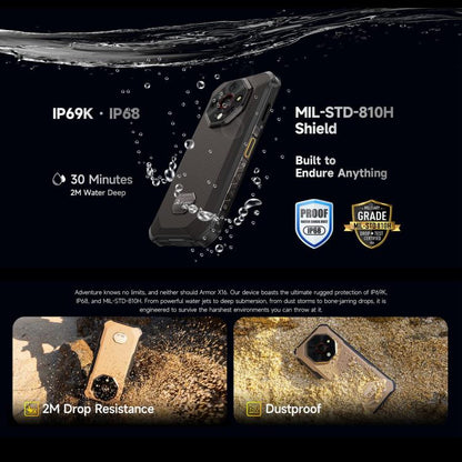 Ulefone Armor X16 Android 15 Rugged Phone 12GB + 128GB 10360mAh 33W Fast Charging