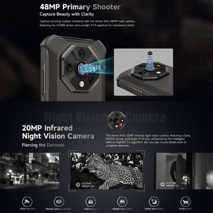 Ulefone Armor X16 Android 15 Rugged Phone 12GB + 128GB 10360mAh 33W Fast Charging