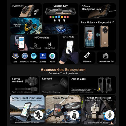 Ulefone Armor X16 Pro Android 15 Rugged Phone 16GB + 256GB 10360mAh 5G