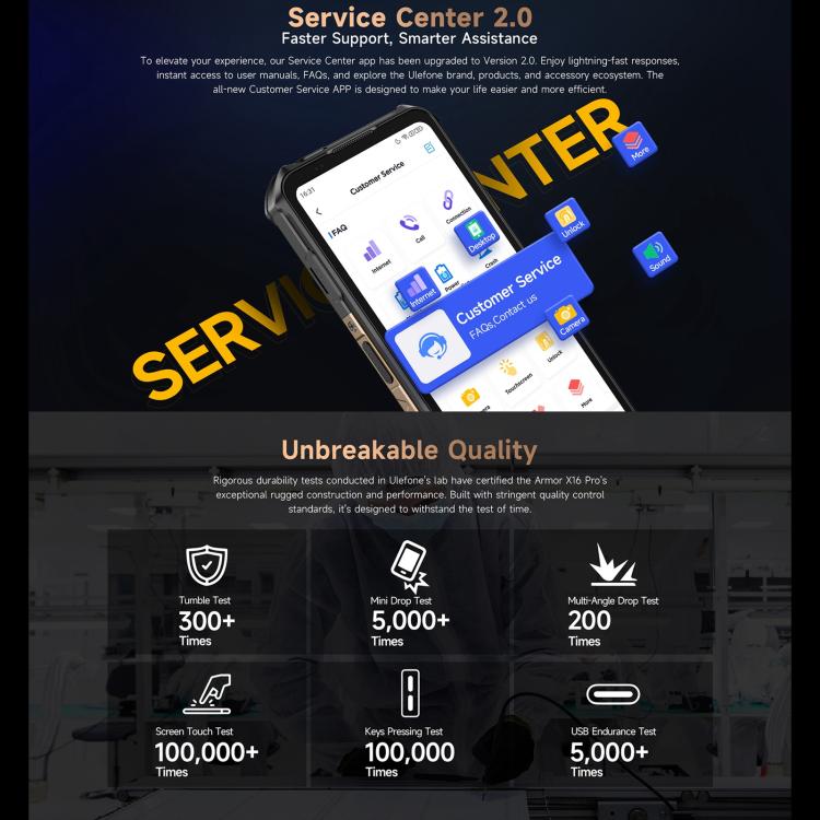 Ulefone Armor X16 Pro Android 15 Rugged Phone 16GB + 256GB 10360mAh 5G